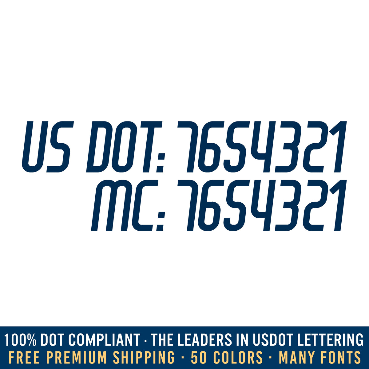 US DOT & MC Number Registration Decal Sticker – USDOT NUMBER STICKERS