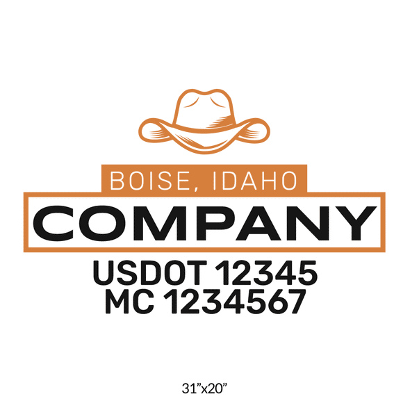 truck door decal with USDOT, MC