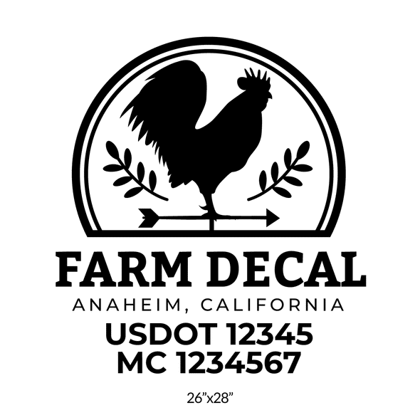 truck door decal with USDOT, MC