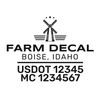 truck door decal with USDOT, MC