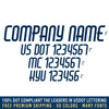 company name usdot mc kyu decal